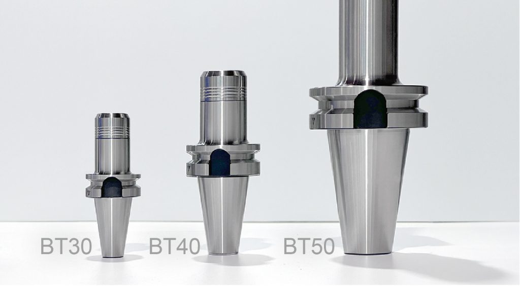 BT30、BT40、BT50錐度大小不同示意圖